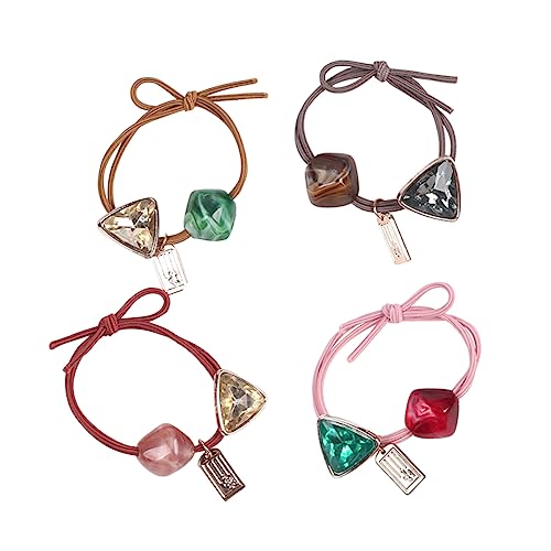 MAGICLULU 4 Stück Haargummi mit Schleife Perlenstirnbänder Kinderarmband für Mädchen hair accessories for Haargummi Kinder Pferdeschwanz Haarband Haarringe für Mädchen elastisch von MAGICLULU