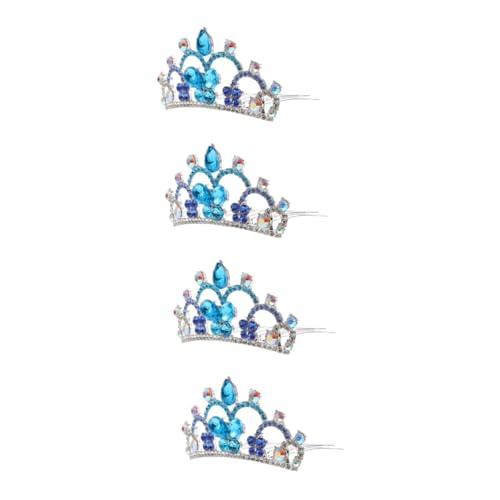 MAGICLULU 4 Stück Haarkamm mit Kristallkrone Strass-Kronen Mädchen Hochzeit Kopfschmuck kinder haarschmuck faschingszubehör kinder Kämme Tiara Diademe Strass für Kinder niedlich von MAGICLULU