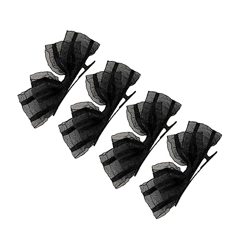 MAGICLULU 4 Stück Haarnadel Aus Spitze Haarspange Mit Spitzenschleife Haarklammern Mädchen Verbeugt Sich Spitzenschleife Haarnadel Clips Haarschmuck Für Die Hochzeit Legierung Schwarz von MAGICLULU
