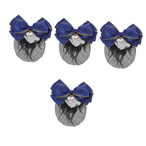 MAGICLULU 4 Stück Haarnadel Haarnetze hair net haarsschmuck Haarnetz mit Schleife Schleifenhaar Schal Haarnetz für Dutts Haarknotenabdeckung Mädchen Brötchen Haarset Krawatte Fräulein Stoff von MAGICLULU