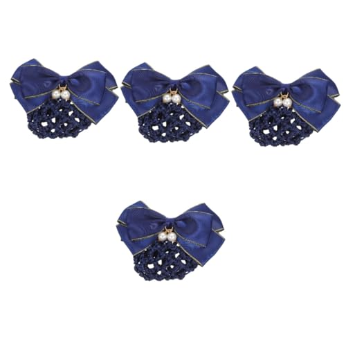 MAGICLULU 4 Stück Haarnadel Haarschmuck Für Frauen Gebäck Brötchen Netz Bowknot-haargummi Brötchenhalter Netz Haarschmuck Für Mädchen Frauen Haarnetze Kopfbedeckung Krawatte Fräulein Stoff von MAGICLULU