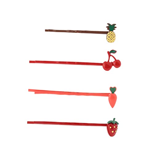 MAGICLULU 4 Stück Haarnadeln für Mädchen Strawberry Bobby Pin. Haarspangen für Mädchen Haarklammer frisuren zubehör Erdbeerdekor Obst-Haarspangen dekorative Haaraccessoires niedlich Klipp von MAGICLULU