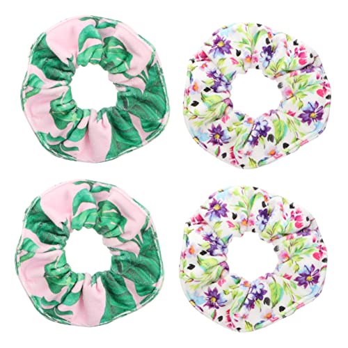 MAGICLULU 4 Stück Haarring Haarbänder hair styling hairclip Haarschmuck für Mädchen Blumen Pferdeschwanz Halter handtücher Haarschmuck als Haargummis Jahrgang Haarseil Armbandhalter von MAGICLULU