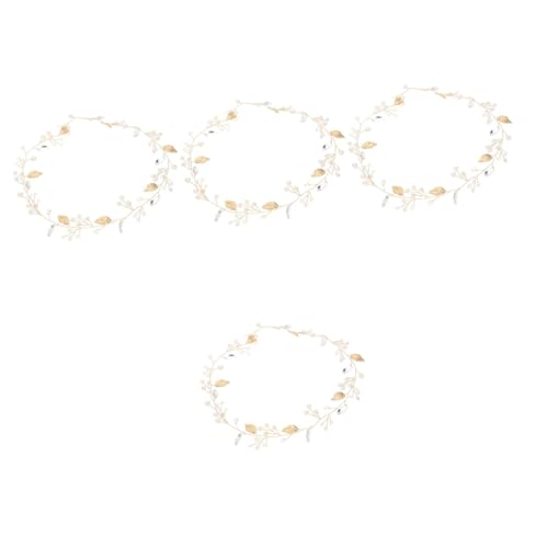 MAGICLULU 4 Stück Hochzeit Braut Stirnband Hochzeit Stirnband Haarschmuck für Frauen hochzeitshaar schmuck wedding hair accessories Haarschmuck für die Hochzeit goldene Haaraccessoires lang von MAGICLULU