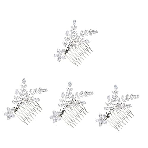 MAGICLULU 4 Stück Kamm haarschmuck elegant Haarkamm für die Braut Haarspangen für Frauen Tiara Haarkamm mit Strass Kopfschmuck für die Braut Hochzeitskleid Kopfbedeckung schmücken von MAGICLULU