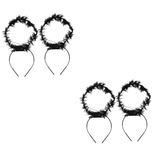 MAGICLULU 4 Stück Kindertags-engelskranz-stirnband Teufel Stirnband Accessoires Für Weiße Haare Haarschmuck Für Kinder Leere Eyeliner-tube Haarreifen Haarig Halloween Kleidung von MAGICLULU