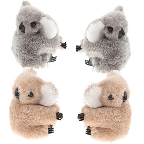 MAGICLULU 4 Stück Koala-haarnadel Kinder Dekor Tierhaarspangen Haarspange Tiere Mädchen Haarspange Haarschmuck Für Mädchen Kawaii Haarspangen Koala-stofftier Clip Behaart Fräulein Flanell von MAGICLULU