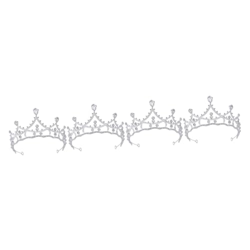 MAGICLULU 4 Stück Krone Fee Kopfschmuck Strass-tiara Hochzeit Stirnband Kopfbedeckungen Für Damen Diademe Für Mädchen Geburtstag Kristall Stirnband Braut Zubehör Strasssteine von MAGICLULU