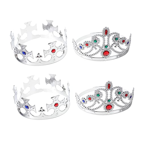 MAGICLULU 4 Stück Krone Requisiten Geburtstag Party Krone Mädchen Krone Requisite Kleines Mädchen Tiara Kopfschmuck Junges Mädchen Krone Cosplay Krone Requisite Neuartige Kreuzkrone von MAGICLULU