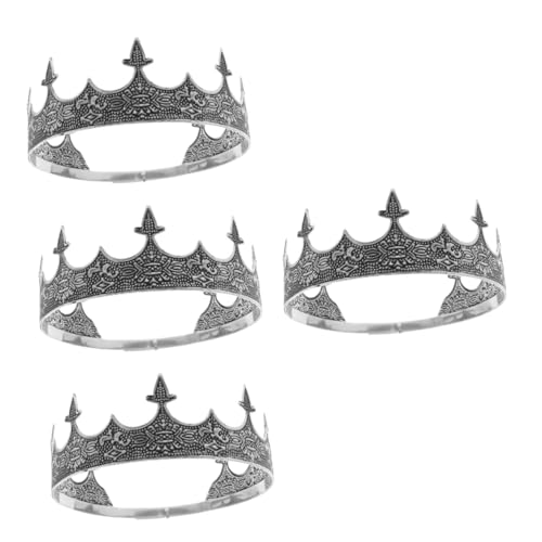 MAGICLULU 4 Stück Metallkrone Braut- Brautgeschenk crown for christmas diadem Tiara Hochzeitsdekoration Vintage-Krone für Männer alte Krone Persönlichkeit Kopfbedeckung Haarschmuck Kleidung von MAGICLULU