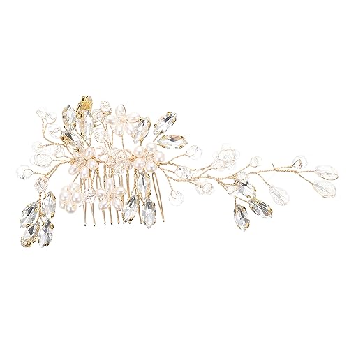 MAGICLULU 4 Stück Perlenhaarkamm Braut Haarteil Kopfschmuck Für Die Perlenhochzeit Mädchen-tiara Hochzeit Braut Kopfschmuck Hochzeit Kopfschmuck Kristall Brautjungfer Zubehör von MAGICLULU