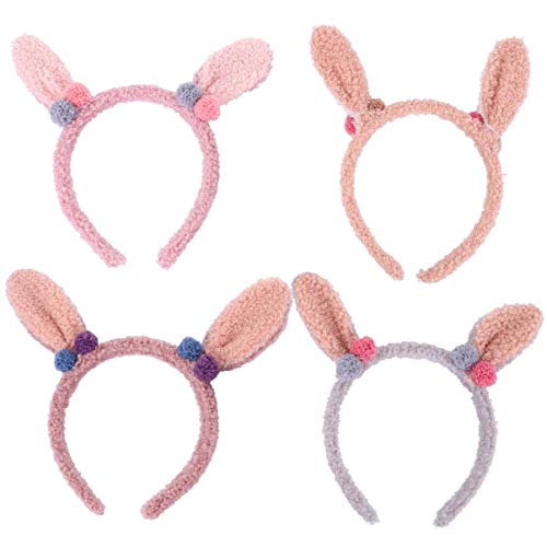 MAGICLULU 4 Stück Party-haare Mädchen Accessoires Für Damen Haarreifen Ausgestopft Kuscheltier Hase Tierische Stirnbänder Gefüllter Hasenplüsch Ohr Fräulein Plüschtier von MAGICLULU