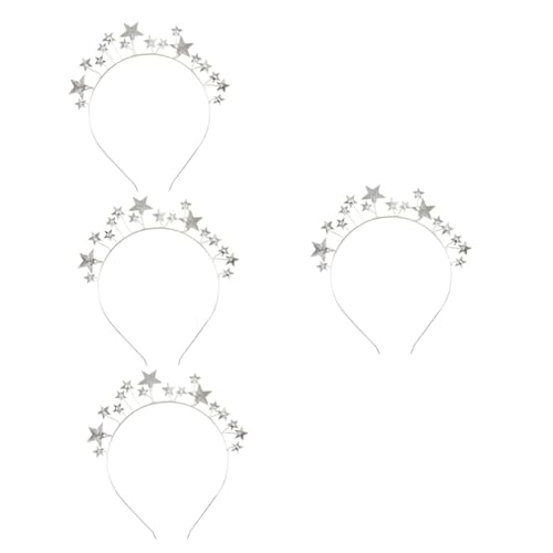 MAGICLULU 4 Stück Sterne Stirnband mädchen stirnbänder Prinzessinnen-Stirnband haar zubehör haarschmuck Strass-Haarband modische Strass-Stirnbänder Europäisch und amerikanisch Kopfbedeckung von MAGICLULU