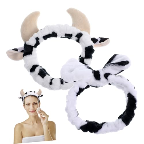 MAGICLULU 4 Stück Stirnband Horn Hautpflege Verschwommen Kopftücher Für Damen Tierstirnbänder Zum Waschen Des Gesichts Lustig Plüsch-stirnband Elastisch Spa Handtuch Stoff Fräulein von MAGICLULU