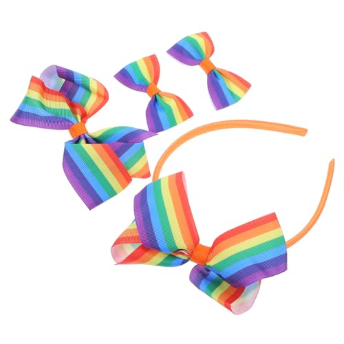 MAGICLULU 4stücke Regenbogen-stirnband Für Pride Day Mit Schleife Bequeme Stirnbänder Für Frauen Und Mädchen Für Paraden Und Partys Weich Und Langlebig von MAGICLULU