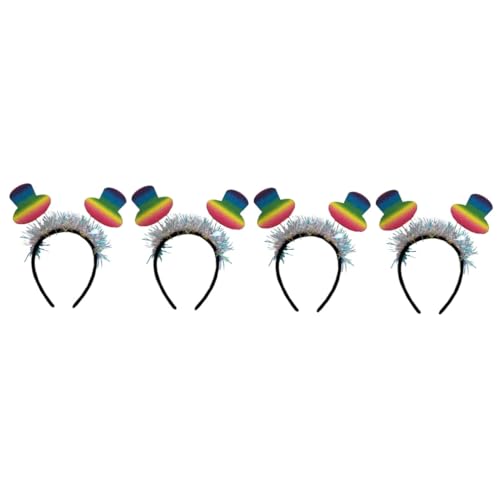 MAGICLULU 4 Stück Stirnband Mit Regenbogenhut Mädchen-stirnband Mini-clown-hut-stirnband Dünne Stirnbänder Mädchen Stirnbänder Tote-organizer-einsatz Party Damen Haar Dekorationen Filzstoff von MAGICLULU