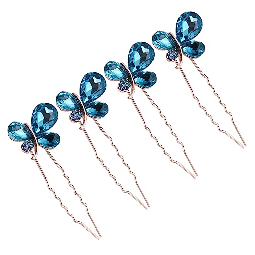 MAGICLULU 4 Stück Braut Haarstäbchen hochzeitshaar schmuck wedding hair accessories Haarnadeln für Frauen dekorativ Haarnadeln für die Frau Haarklammer Haarspangen Frauen Haarnadel Kristall von MAGICLULU