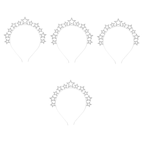 MAGICLULU 4 Stück Strassstern-Stirnband Strass-Stirnband Haarschmuck für Mädchen Haarband haarreif halloween deko Haargummis Braut Haarreifen Kopfschmuck für Frauen Pentagramm Heiligenschein von MAGICLULU