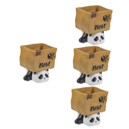 MAGICLULU 4 Tischdekoration Storage Shelves Bleistiftbecher Stifthalter für Schreibtisch tierische Bleistifte Mini-Pflanztöpfe Stiftbehälter Pflanzgefäß für Sukkulenten ländlich von MAGICLULU