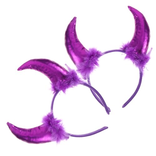 MAGICLULU 4 Stück haare kinder styling kinder haargummis kinder haarschmuck Party-Haarband Haarband für Kinder hair accessories for girls Kinder Haarstyling Mädchen Stirnband Bommel Violett von MAGICLULU