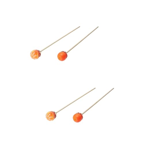 MAGICLULU 4 Stück Kleine Orangefarbene Haarnadel Braut Kopfschmuck Chinesisches Dekor Haarspangen Für Mädchen Japanische Haaraccessoires Japanisches Dekor Niedlich Harz Fräulein Haare Hoch von MAGICLULU