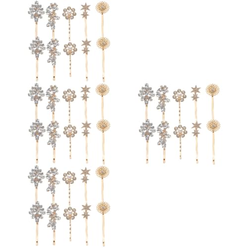 MAGICLULU 40 Stk Diamantbesetzte Schlitzjacke Haarschmuck für die Braut Perle Haarnadel Haarspangen Haarklammer silberne Haarschmuck Haar Klammern Mädchen Klipp schmücken von MAGICLULU