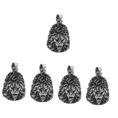 MAGICLULU 5 Stück Löwe Schlüsselanhänger mit Glocke Vintage Anhänger für Männer Einzigartiger Löwenkopf Charme Perfektes Accessoire für Motorradliebhaber und Geschenkidee von MAGICLULU