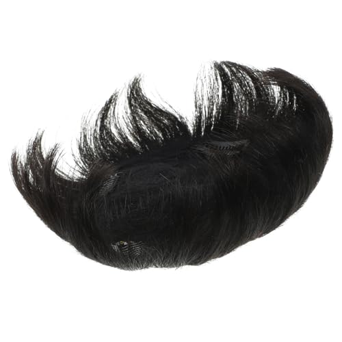 MAGICLULU 5 Stück Männer Perücke schwarze Perücken Perücke aus Naturhaar haarteil mit klammer toupee for men Haarteil für Männer Perücke Haarteil ersetzen Perückenstück Block neu ausgeben von MAGICLULU