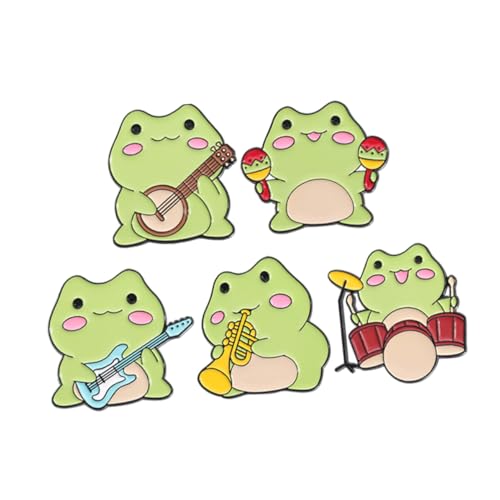 MAGICLULU 5stücke Anstecknadeln Für Taschen Frosch-anstecknadel Frosch-anstecker Brosche Für Kleidung Rucksack-dekor Süße Tier-anstecker Metallbrosche Für Jacken Rucksäcke Cartoon-tier-pins von MAGICLULU