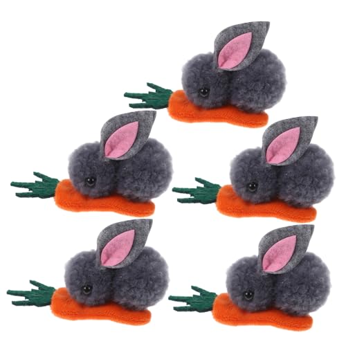 MAGICLULU 5 Stück Teiliges Hasenohren Haarspangen Plüsch Kaninchen Haarklammern für Mädchen und Erwachsene Niedliche Karotten Designs Vielseitig für Ostern Partys und Alltag Einfach von MAGICLULU
