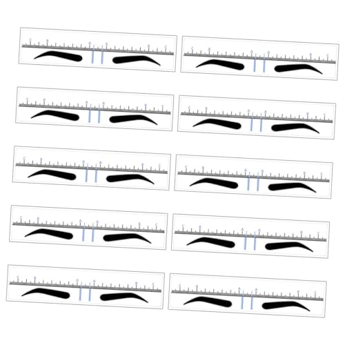 MAGICLULU 50 Stück Lineal zur Positionierung der Augenbrauen eyebrow contouring augenbrauenschablone Lineal zum Tätowieren von Augenbrauen Augenbrauenlineal Aufkleber Skala von MAGICLULU