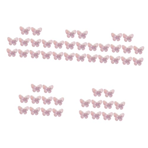 MAGICLULU 50 Stück Schmetterlings-haarspange Französische Haarspange Kinder-tiara Klare Haarspangen Schmetterlinge Clips Haar Klammern Haarklammern Rosa Fräulein Niedlich Haarnadel Plastik von MAGICLULU