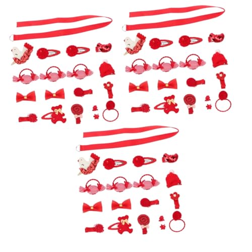 MAGICLULU 54 Stk Haarschmuck-Set für Kinder hair accessories for haarschmuck Zubehör für Haarschleifen Haarschmuck für Kinder Haarspangen mitbringsel kindergeburtstag niedlich rot von MAGICLULU