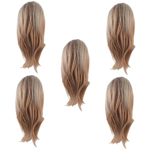 MAGICLULU 5St Damen Perücke perücken perrücke Fotografie Perücke fokuhila perücker damenperücke Hochtemperaturfaser Perücke bob wig Schulterlänge Haarschmuck Fräulein Hochtemperaturdraht von MAGICLULU