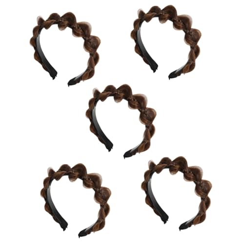 MAGICLULU 5St Fischgräten-Stirnband shöne bescherung haarreif geflochten schwarze Frontperücke schwarze Perücken Haargummis Haarschmuck Haarreifen für Frauen Stirnband aus Kunsthaar Weben von MAGICLULU