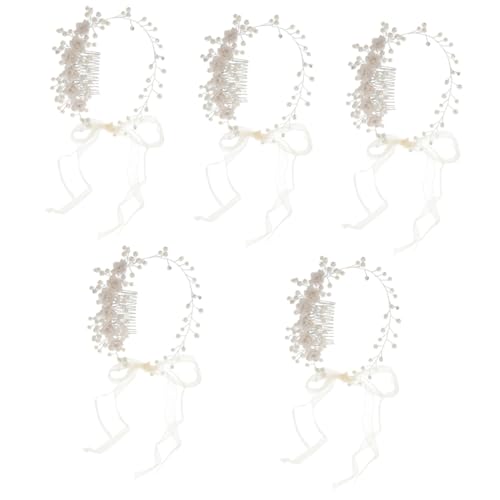 MAGICLULU 5St Haarschmuck für Blumenmädchen kinder haarschmuck hair accessories for Haarschmuck für Mädchen koreanische haarzusätze Haargummi Haarband Blumenmädchen-Kopfschmuck Perle von MAGICLULU