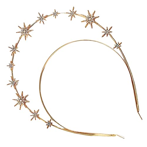 MAGICLULU 5st Hexagramm-stirnband Brautkrone Hochzeitsdekoration Goldrand Haarschmuck Für Damen Haarbandanas Goldener Strassbesatz Stirnband Für Mädchen Metall Doppelschicht Ägypten Fräulein von MAGICLULU