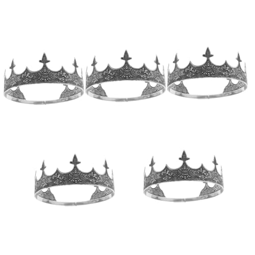 MAGICLULU 5St Metallkrone Brautgeschenk Leistungskrone crown for christmas diadem Hochzeitsdekoration Tiara Retro-Krone Krone für erwachsene Männer Halloween schmücken Säule Requisiten Mann von MAGICLULU