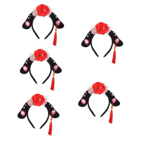 MAGICLULU 5st Palace Stirnband Kinder-tiara Chinesische Prinzessin Kopfschmuck Haarschmuck Für Damen Hanfu Haarschmuck Ming-qin-stirnband Chinesischer Haarreif Krone Rot Stoff Mädchen von MAGICLULU