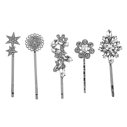 MAGICLULU 5St Pferdeaugenclip vintage kristall bobby Kristallblumen-Haarspangen Frauen haarschmuck haarklammer set Haarnadel Haarspange aus Haar-Aufkleber Diamant Klipp einstellen von MAGICLULU