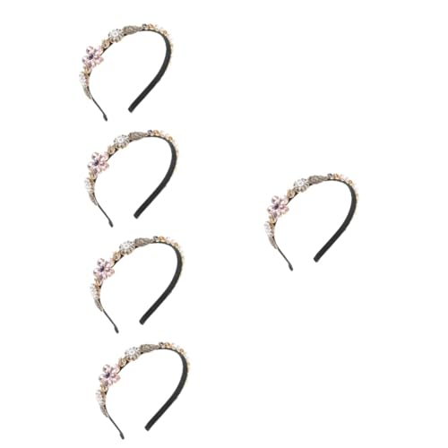 MAGICLULU 5St Stirnband Perlen und Diamanten Festlicher Haarschmuck für besondere Anlässe Haargummis für Mädchen Perlenstirnband für Mädchen Haarschmuck für die Hochzeit Haarnadel Blatt von MAGICLULU