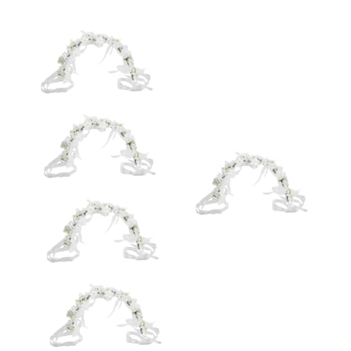 MAGICLULU 5st Tiara Für Kinder Mädchen Stirnband Hochzeit Kopfschmuck Hochzeit Haarschmuck Für Blumenkopfschmuck Haarschmuck Aus Strass Blütenkopf Kleines Mädchen Kristall Braut Weiß von MAGICLULU