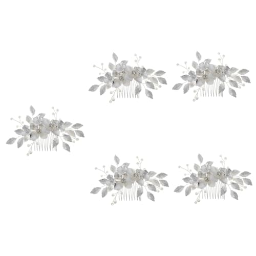 MAGICLULU 5St braut hochzeit tiara hair accessories for girls hochzeitshaar schmuck Haarschmuck für Frauen Haarkamm für Brautjungfern Blumenkopfschmuck für die Hochzeit Braut Haarkamm Kleid von MAGICLULU