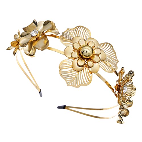 MAGICLULU 5st Doppeltes Stirnband Goldene Stirnbänder Für Mädchen Griechische Accessoires Damen Modische Stirnbänder Doppelschichtiges Stirnband Blumen Tiara Metall Fräulein Requisiten von MAGICLULU