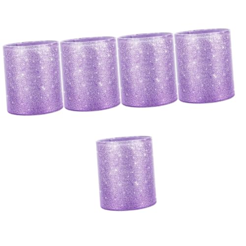 MAGICLULU 5st Glitzer-Leder-stifthalter Stifthalterständer Bleistiftbecher Make-up-pinselhalter Aus Leder Bleistifthalter Aus Leder Schreibtischhalter Violett Kind Pu Schreibtischstift von MAGICLULU