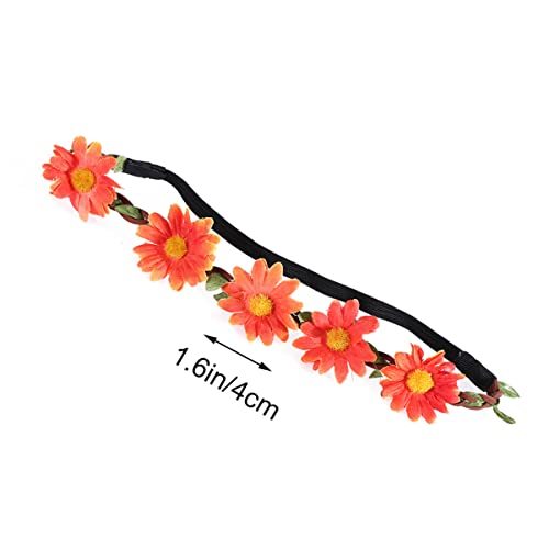 MAGICLULU 5st Haarband Verstellbares Haar Blumenstirnband Für Mädchen Sonnenblume Strandgirlande Blumenkranz Damen-stirnband Tiara Für Mädchen Böhmen Kronenhaar Braut von MAGICLULU