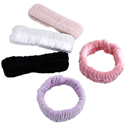 MAGICLULU 5st Kosmetisches Schönheitshaarband Elastische Stirnbänder Make-up-handtuch Make-up-waschlappen Handtücher Ausmachen Gesichtsstirnbänder Waschen Fräulein Stirnband Hautpflege Stoff von MAGICLULU