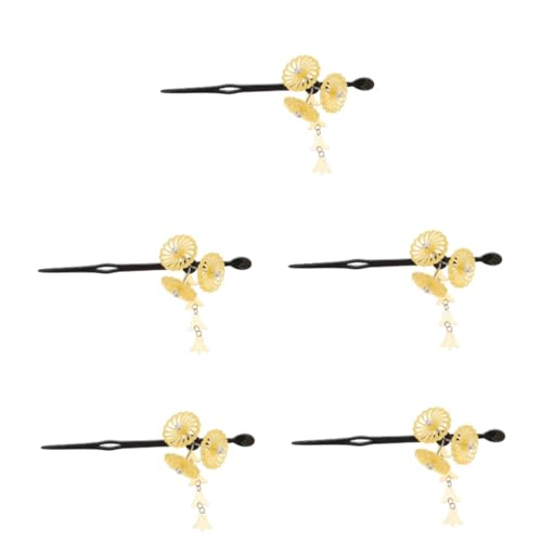 MAGICLULU 5St Haarnadel Handdekor japanisches Dekor Essstäbchen aus Hanfu-Haar Retro-Dekor Strass-Kopfschmuck haarschmuck elegant Haargabel Haarstäbchen für langes Haar Mädchen China Kupfer von MAGICLULU