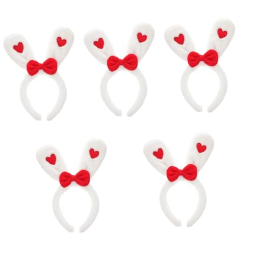 MAGICLULU 5st Hasenohr Stirnband Kinderkleidung Für Mädchen Stirnbänder Für Mädchen Kinder Stirnbänder Mädchen-outfits Haargummis Für Frauen Hasen Ohren Dekorationen Weiß Damen Plüsch von MAGICLULU