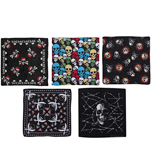 MAGICLULU 5St Schädel-Kopftuch Stirnband haarband Sombreros für Männer Motorhaube für Männer Bandanas für Männer Stirnbänder für Männer Stirnbänder für Damen Skelett Schal von MAGICLULU